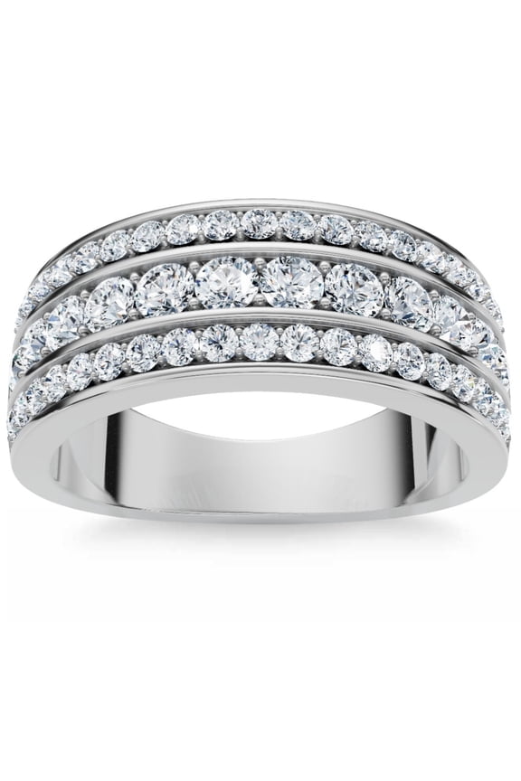 Pompeii 1Ct Men's Diamond Wedding Anniversary Ring 10k Gold Lab Grown (F/G,VS1-VS2)