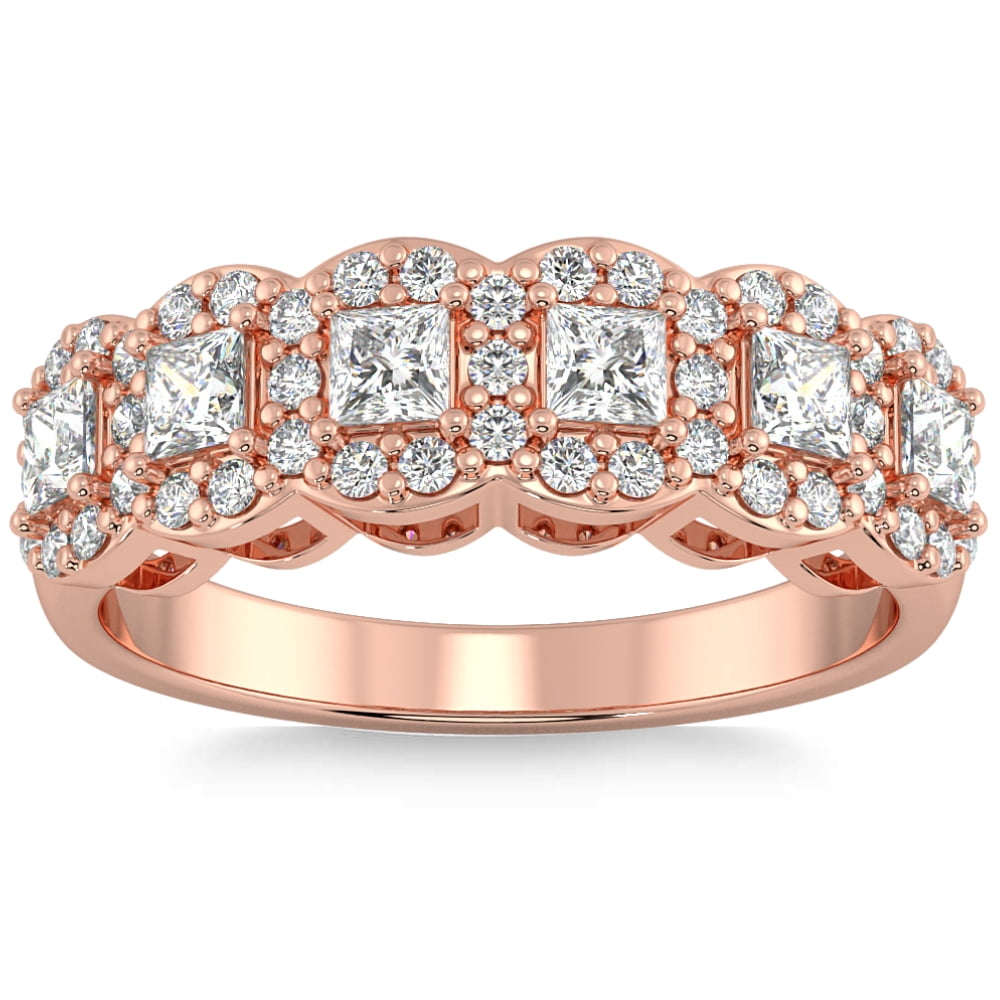 Pompeii 1Ct Princess Cut Diamond Wedding Ring Stackable Band 14k Gold ...