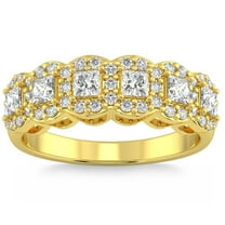 Pompeii 1Ct Princess Cut Diamond Wedding Ring Stackable Band 14k Gold Lab Grown