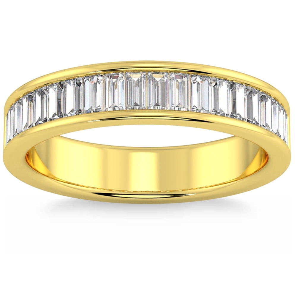 Pompeii 1Ct TW Baguette Diamond Channel Set Wedding Ring 14k Gold Lab ...