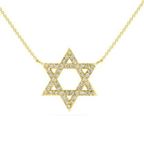 Pompeii 1Ct TW Diamond Jewish Star Pendant 14k Gold Lab Grown Necklace 1" Tall