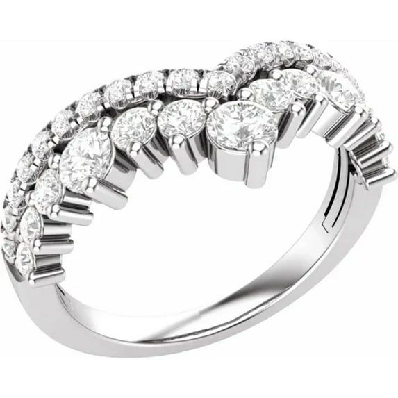 Pompeii 1Ct TW Diamond Wedding Contour Curved Ring Women's Anniversary Lab Grown Band