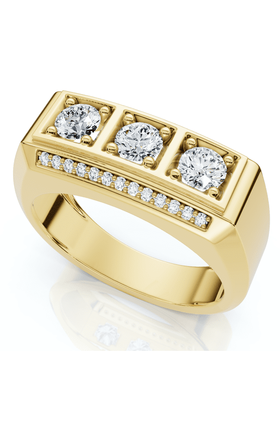 Pompeii 1Ct TW Men's Diamond Ring Lab Grown 14k Gold or Platinum (F/G,VS1-VS2)