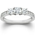 thumbnail image 1 of Pompeii 1ct 3 stone ring 14k white gold (G/H,I1), 1 of 6