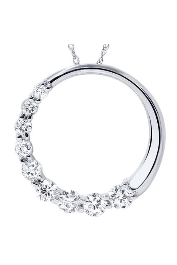 Pompeii 1ct Circle Journey Real Diamond Pendant White Gold (G/H,I1)
