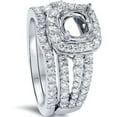 thumbnail image 1 of Pompeii 1ct Cushion Halo Diamond Engagement Mount Set 14K White Gold (G/H,SI1-SI2), 1 of 4