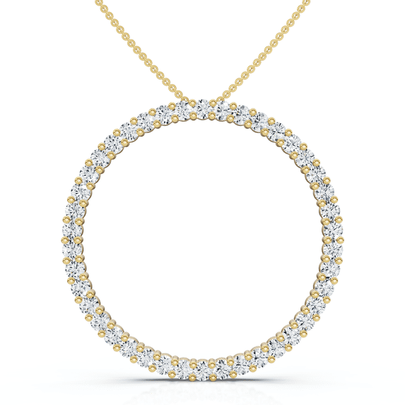 Pompeii 1ct Diamond 14K Gold Circle Of Life Pendant New (G/H,I1)