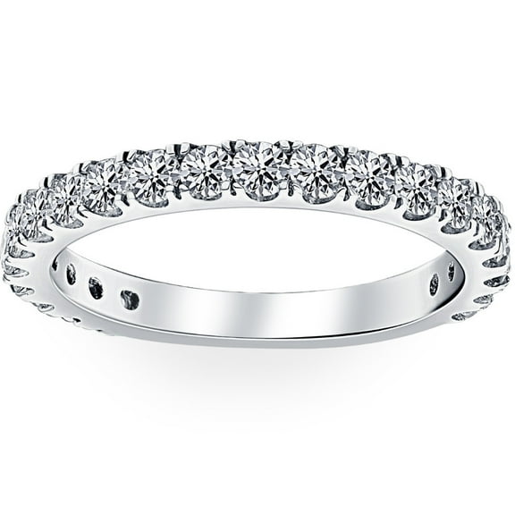 Pompeii 1ct Diamond 3/4 Eternity Stackable Wedding Ring 14K White Gold (G-H,I1-I2)