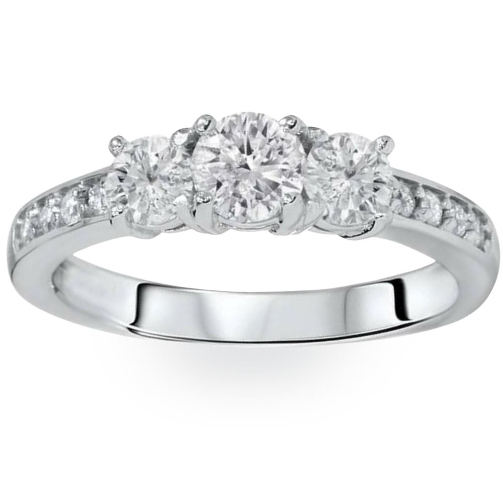 Walmart sales :  Pompeii 1ct Diamond 3 Three Stone Engagement Ring 10K White Gold (I/J,I2-I3)