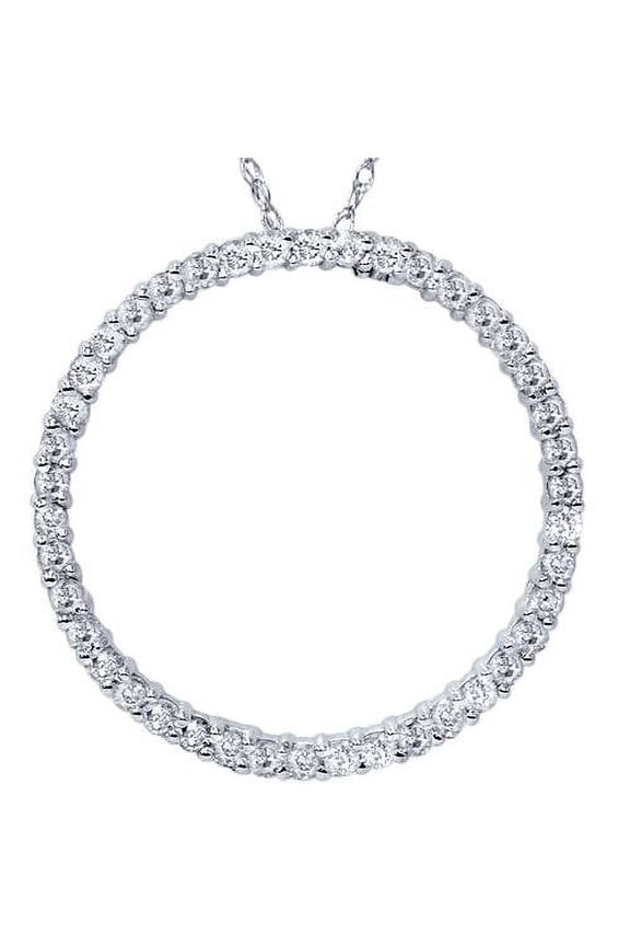 Pompeii 1ct Diamond Circle Of Life Eternity Pendant 14K White Gold (H,I2)