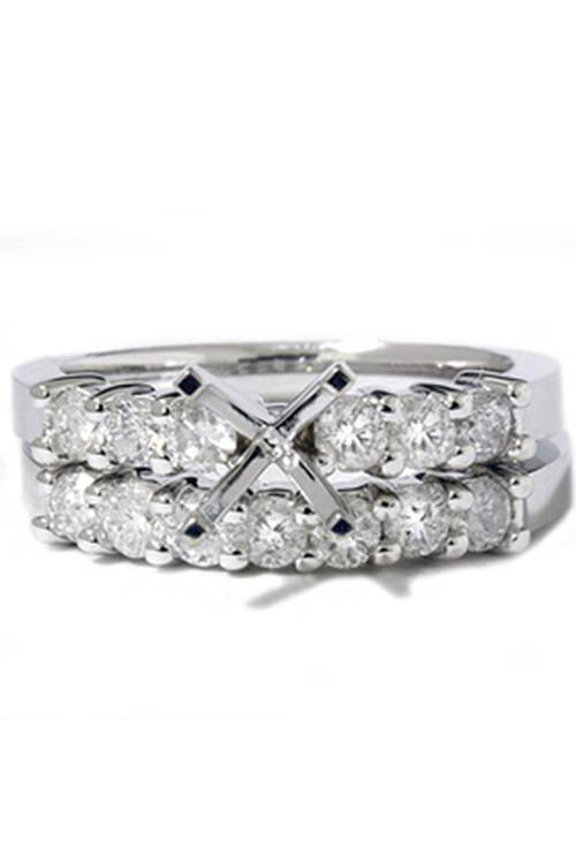 Pompeii 1ct Diamond Engagement Matching Wedding Ring Setting (G/H,I1)