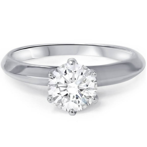 Pompeii 1ct Diamond Solitaire Engagement Ring 14K White Gold (G-H,SI1-SI2)