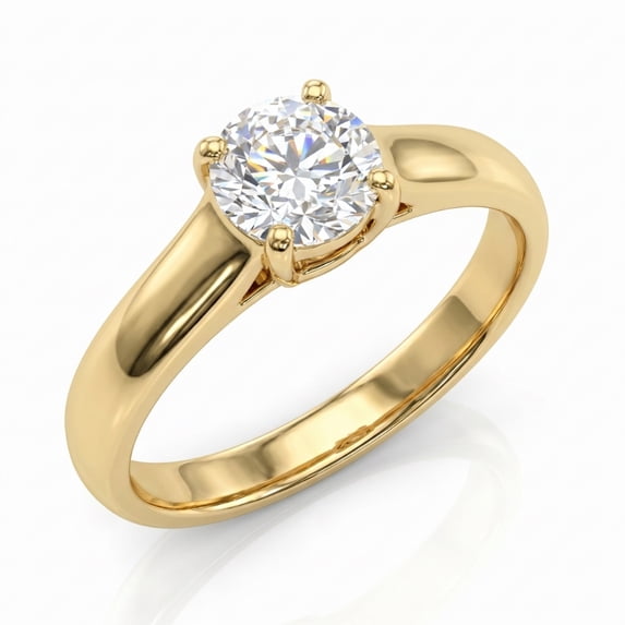 Pompeii 1Ct Diamond Solitaire Engagement Ring in 14k Yellow Gold Lab Grown (GH,VS)