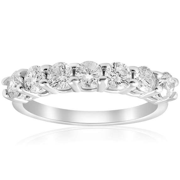 Pompeii3 1Ct Diamond Wedding Anniversary Ring 14K White Gold (G/H,I1) for Women's