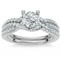 Pompeii 1ct Infinity Diamond Engagement Wedding Ring Set 14K White Gold (G/H,I1-I2)