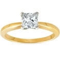 thumbnail image 1 of Pompeii 1ct Princess Cut Diamond Solitaire 14k Yellow Gold Engagement Ring, 1 of 3