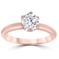 thumbnail image 1 of Pompeii 1ct Round Diamond Solitaire Engagement Ring 14K Rose Gold (G/H,I2-I3), 1 of 3