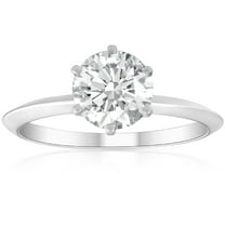 Pompeii 1ct Round  Diamond Solitaire Engagement Ring 14K White Gold (I-J,I1-I3)