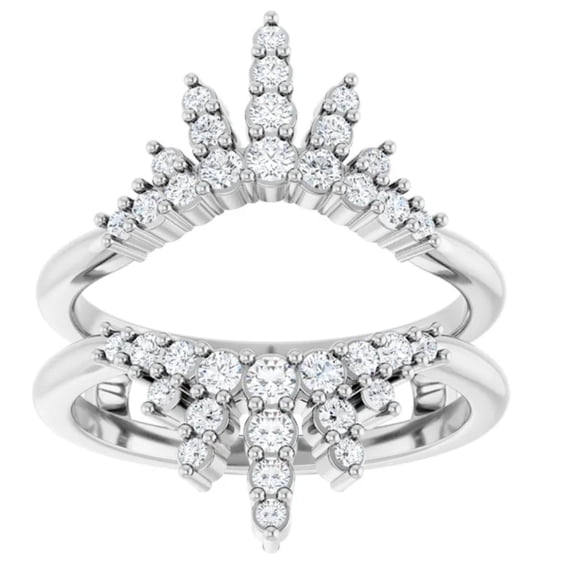Pompeii 1ct TW Diamond Wedding Guard Band Insert Engagement Ring 14k Gold Lab Grown