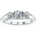 thumbnail image 1 of Pompeii 1ct Three Stone Diamond Ring 14K White Gold (G/H,I1), 1 of 6
