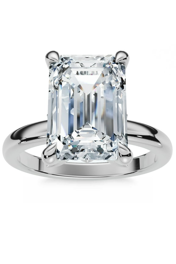 Pompeii 2.05Ct Emerald Cut Certified Diamond Hidden Petal Engagement Ring Gold Lab Grown