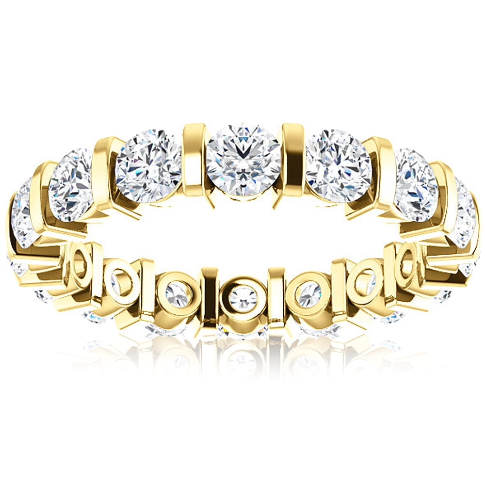 Pompeii 2 1/2 Ct Lab Grown Diamond Bar Set Eternity Ring 14k Yellow