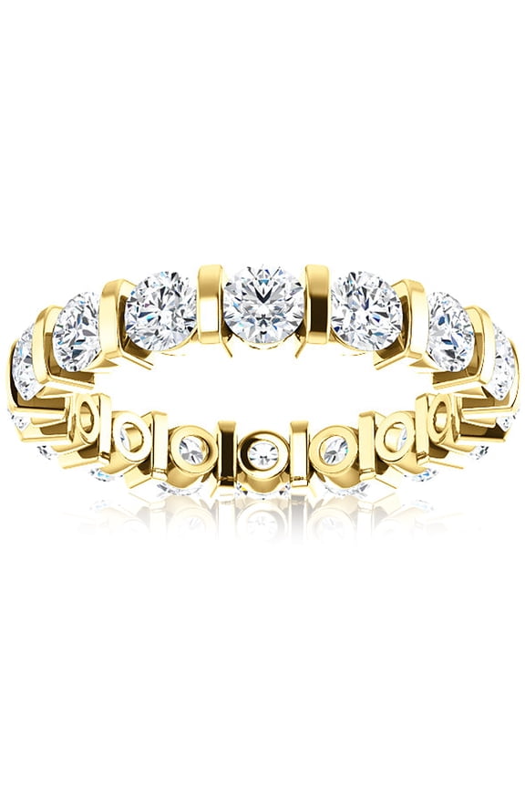 Pompeii 2 1/2 Ct Lab Grown Diamond Bar Set Eternity Ring 14k Yellow Gold (H/I,VS2-SI1)