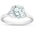 thumbnail image 1 of Pompeii 2 1/2 Ct Moissanite & Diamond Engagement Ring 14k White Gold (G/H,VS1-VS2), 1 of 4