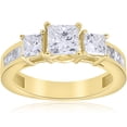thumbnail image 1 of Pompeii 2 1/2 ct Princess Cut Diamond Engagement Ring 14k Yellow Gold (H/I,I1), 1 of 5