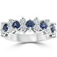 thumbnail image 1 of Pompeii 2 1/2Ct Blue Sapphire & Diamond Wedding Ring 14k White Gold Lab Grown (FG,VS), 1 of 2