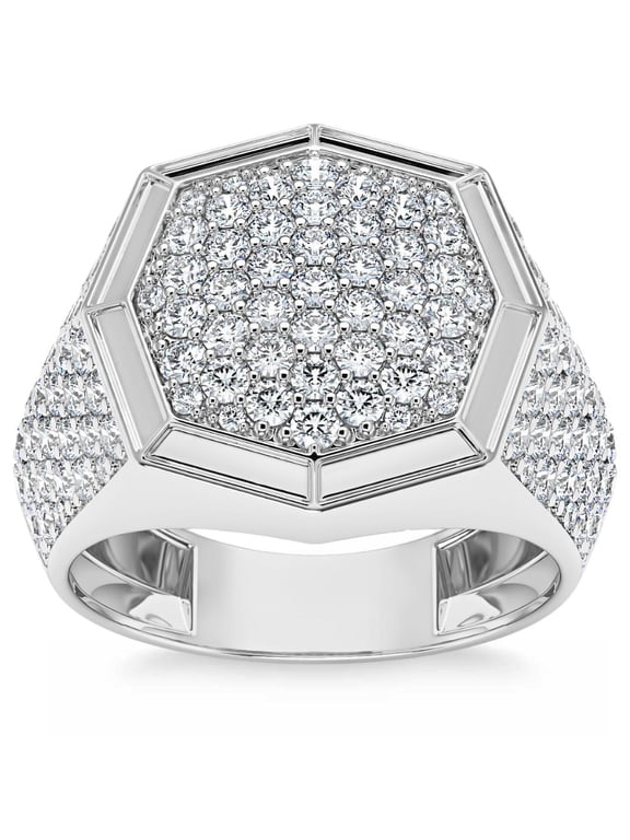 Pompeii 2 1/2Ct Diamond Men's Hexagon Pave Hip Hop Ring in 14k Gold (H/I,I1-I2)