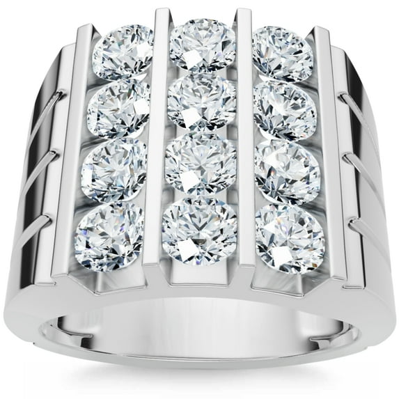 Pompeii 2 1/2Ct Diamond Ring Men's Anniversary Wedding Band Gold Lab ...