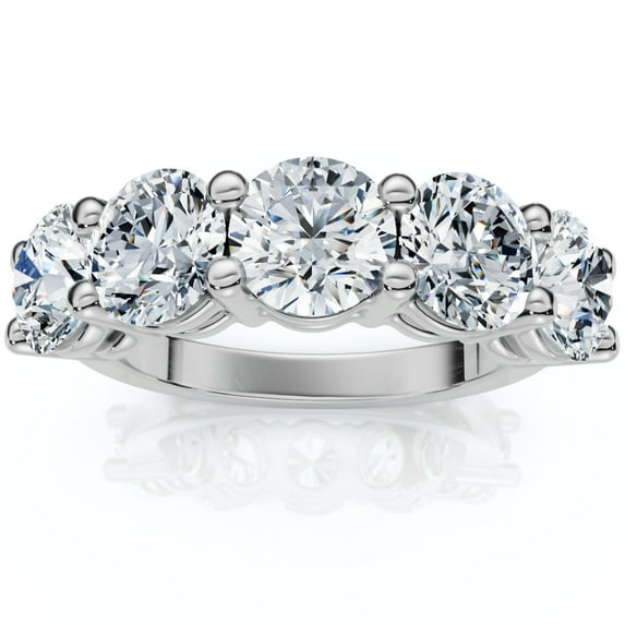 Pompeii 2 1/2Ct Five Stone Lab Grown Diamond Wedding Ring 14k White Gold