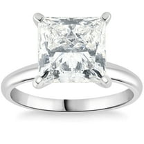Pompeii 2 1/2Ct Princess Cut Solitaire Diamond Engagement Ring 14k White Gold Lab Grown