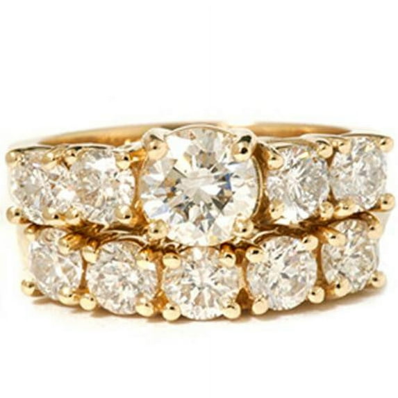 Pompeii 2 1/2ct Round Diamond Matching Wedding Set 14K Gold (H/I,I1)