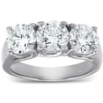 thumbnail image 1 of Pompeii 2 1/2ct Three Stone Large Diamond Engagement Ring 14K White Gold (G/H,SI), 1 of 3