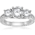 thumbnail image 1 of Pompeii 2 1/2ct Vintage 3-Stone Lab Grown Diamond Engagement Ring 14K White Gold, 1 of 5