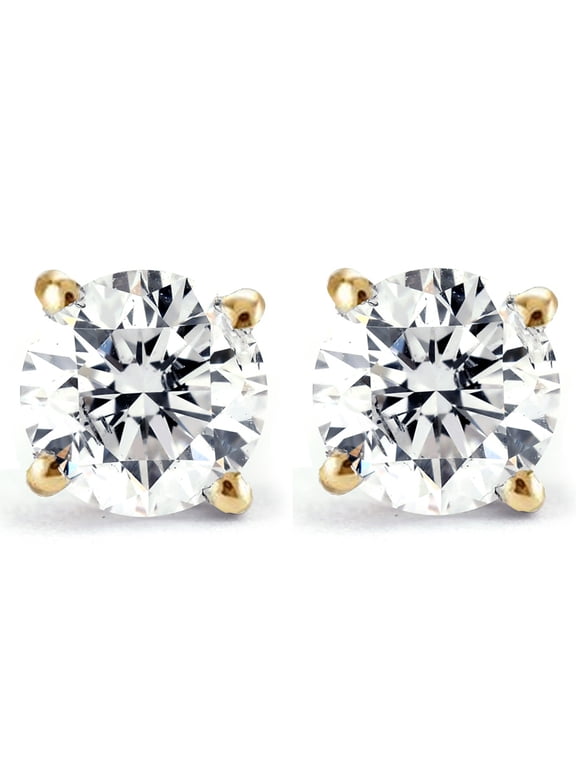 Pompeii 2 1/4 Ct T.W. Diamond Screw Back Studs Lab Grown 14k Yellow Gold (GH,SI)