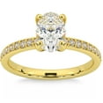 thumbnail image 1 of Pompeii 2 1/4CT Oval Moissanite & Lab Grown Diamond Engagement Ring White or Yellow Gold, 1 of 5