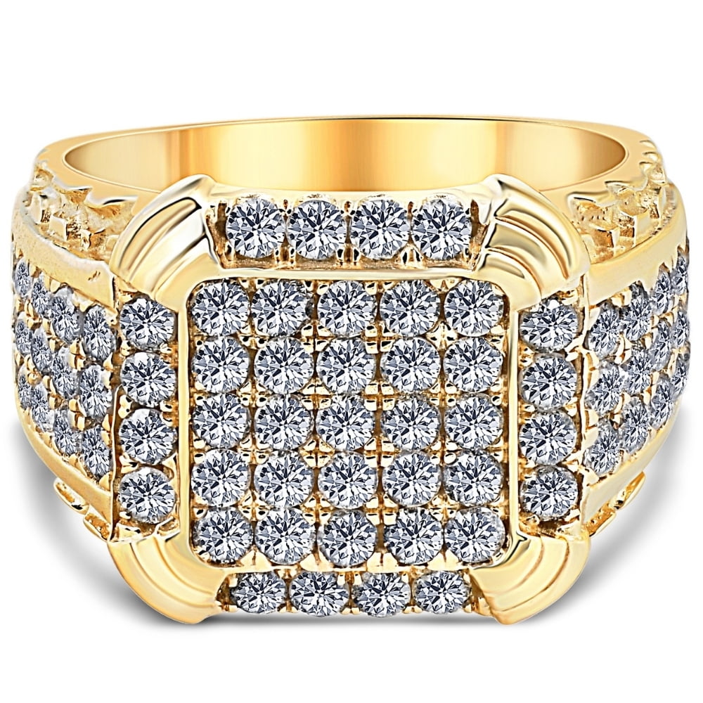 Pompeii 2 1/4Ct Diamond Mens Ring in 10k Yellow Gold (H,I1