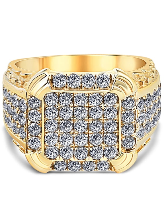 Pompeii 2 1/4Ct Diamond Mens Ring in 10k Yellow Gold (H,I1-I2)