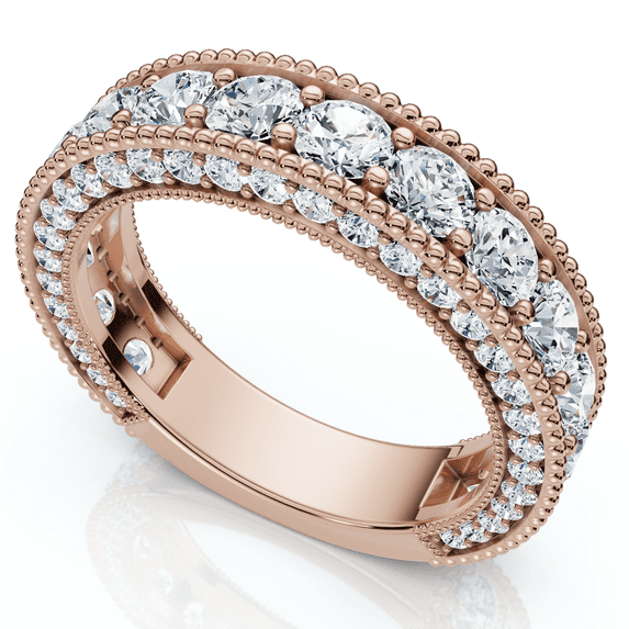Pompeii 2 1/4Ct Diamond Vintage Wedding Anniversary Ring 14k Gold or Platinum Lab Grown