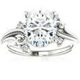 thumbnail image 1 of Pompeii 2 1/5 Ct Oval Moissanite & Lab Grown Diamond Engagement Ring 14k White Gold, 1 of 4