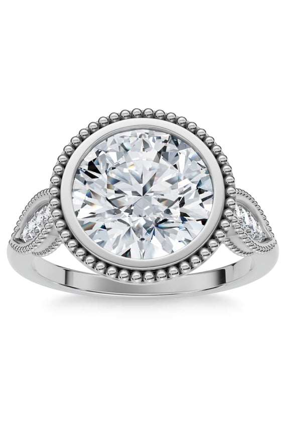 Pompeii 2 1/5Ct Diamond Luna Lab Grown Engagement Ring White, Yellow or Rose Gold