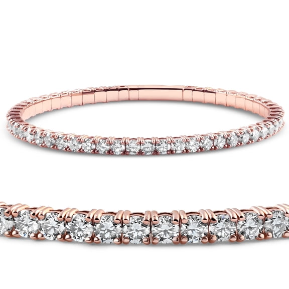Pompeii 2 - 10Ct TW Flexible Diamond Bangle Tennis Bracelet Lab Grown 14k Gold