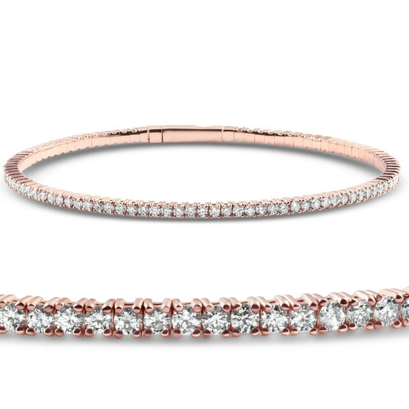 Pompeii 2 - 10Ct TW Flexible Diamond Bangle Tennis Bracelet Lab Grown 14k Gold