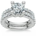 thumbnail image 1 of Pompeii 2 3/4Ct Diamond Engagement Wedding Ring Set in 14k White Gold Lab Grown (G/H,VS1), 1 of 4