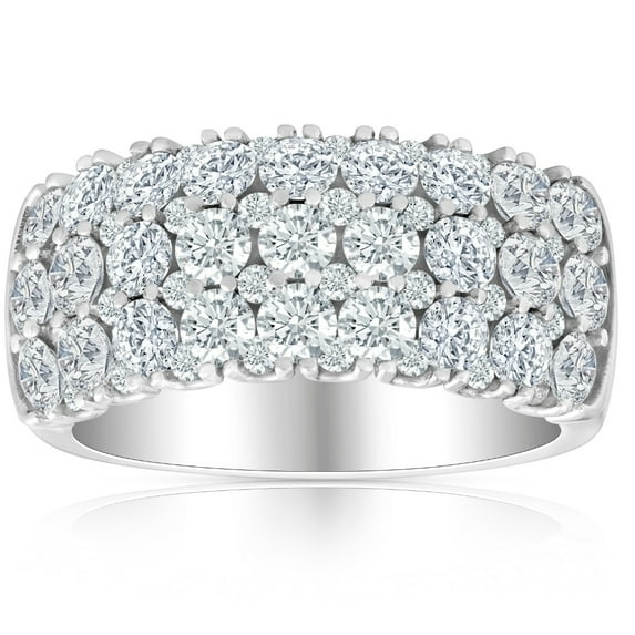 Pompeii 2 3/4Ct Lab Grown Diamond Wedding Ring 10k White Gold ((G-H),SI(1)-SI(2))