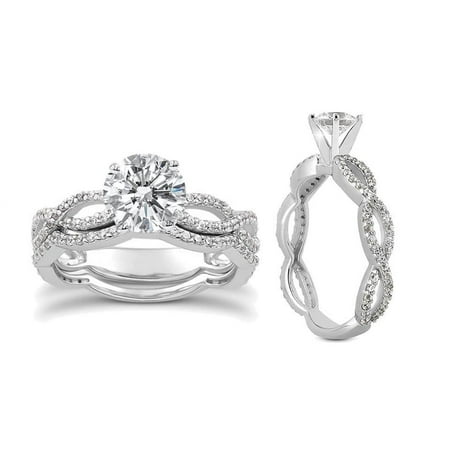 Pompeii 2 3/4ct Diamond Engagement Wedding Ring Set 14K White Gold (H/I,I2-I3)