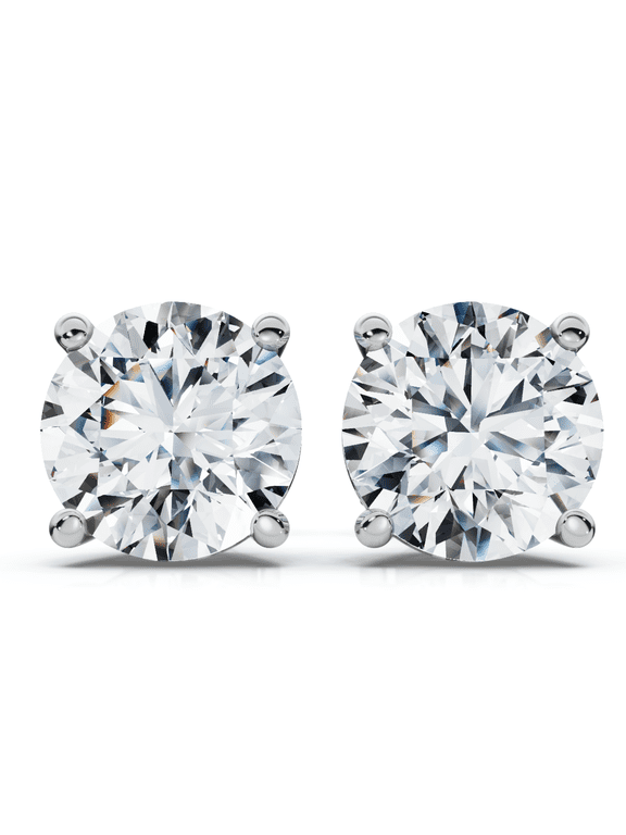 Pompeii 3Ct T.W. Round Cut Diamond Studs in 14k White Gold Women's Earrings (G/H,VS2-SI1)